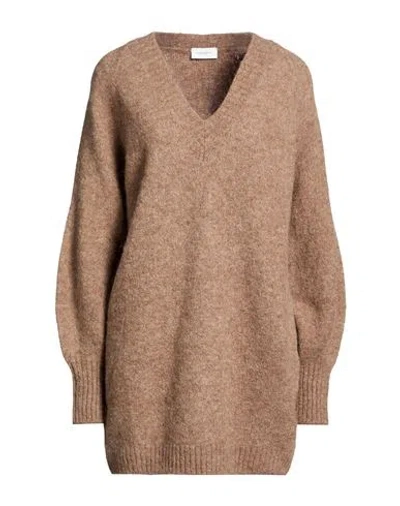 Paolo Pecora Woman Sweater Light Brown Size 6 Alpaca Wool, Merino Wool, Polyamide, Elastane