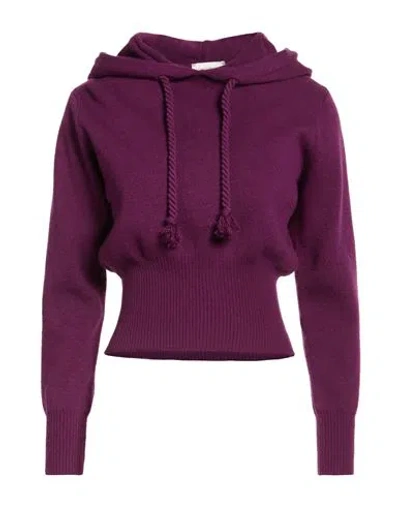 Paolo Pecora Woman Sweater Plum Size 6 Wool, Viscose, Polyamide, Cashmere In Purple