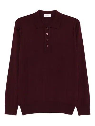 Paolo Pecora Wool Polo Shirt In Brown