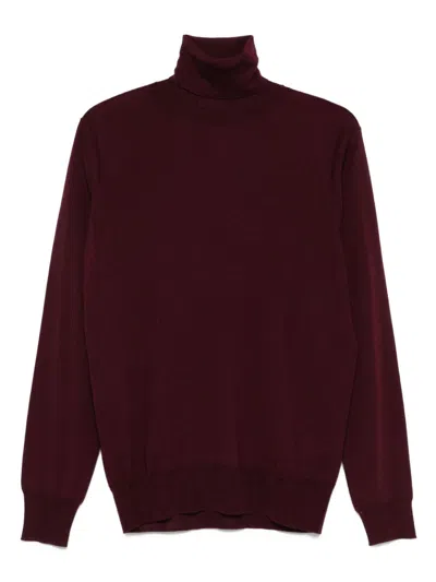 Paolo Pecora Wool Turtleneck Sweater In Red
