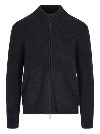 PAOLO PECORA ZIP-FRONT RIBBED CARDIGAN
