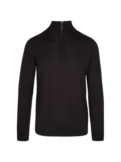 Paolo Pecora Zip-collar Sweater In Black