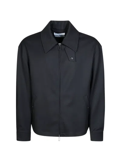 Paolo Pecora Zip-up Collared Jacket In Black