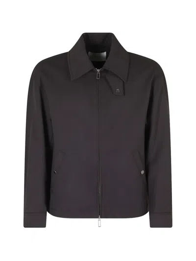 Paolo Pecora Zip-up Collared Jacket In Black