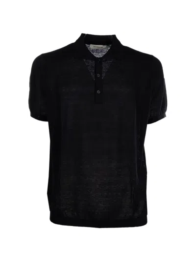 Paolo Ragazzini Fine-knit Polo Shirt In Black
