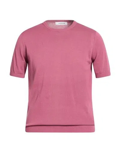 Paolo Ragazzini Man Sweater Antique Rose Size 3xl Cotton In Pink