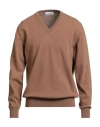 Paolo Ragazzini Man Sweater Camel Size 3xl Wool In Sand