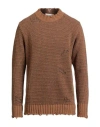 Paolo Ragazzini Man Sweater Camel Size 40 Wool In Sand
