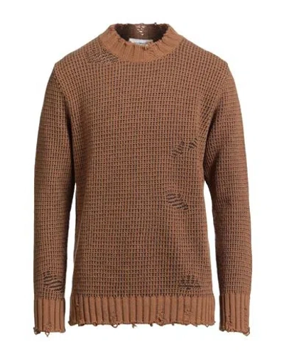 Paolo Ragazzini Man Sweater Camel Size 40 Wool In Sand
