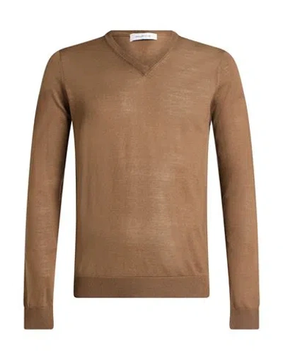 Paolo Ragazzini Man Sweater Light Brown Size 36 Wool In Sand