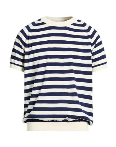 Paolo Ragazzini Man Sweater Navy Size 42 Cotton In Blue