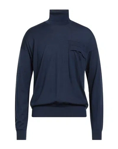 Paolo Ragazzini Man Turtleneck Blue Size 44 Wool