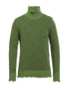 Paolo Ragazzini Man Turtleneck Green Size 38 Wool In Green