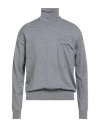 Paolo Ragazzini Man Turtleneck Light Grey Size 42 Wool In Gray