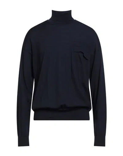 Paolo Ragazzini Man Turtleneck Midnight Blue Size 40 Wool In Blue