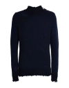 Paolo Ragazzini Man Turtleneck Midnight Blue Size 40 Wool In Blue