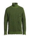 Paolo Ragazzini Man Turtleneck Military Green Size 40 Wool