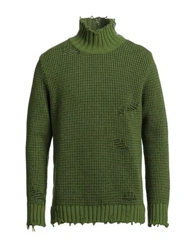 Paolo Ragazzini Man Turtleneck Military Green Size 40 Wool