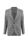 Paoloni Jacket In Wool Blend In Marrone/beige