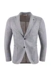 Paoloni Man Blazer Steel Grey Size 42 Cotton, Polyamide, Polyester In Grey