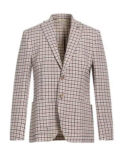 Paoloni Man Blazer Antique Rose Size 40 Cotton, Linen In Pink