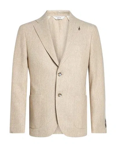 Paoloni Man Blazer Beige Size 36 Wool, Polyester, Cotton In Neutral