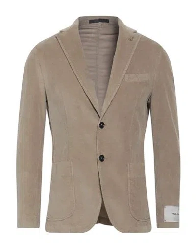 Paoloni Man Blazer Beige Size 40 Cotton, Elastane