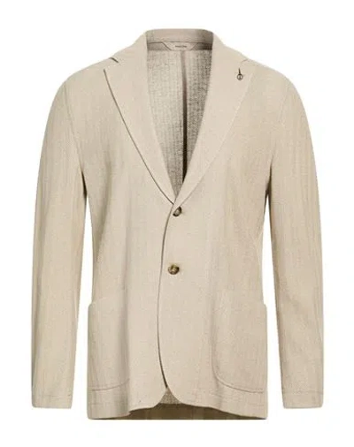 Paoloni Man Blazer Beige Size 40 Cotton, Linen, Polyamide In Neutral