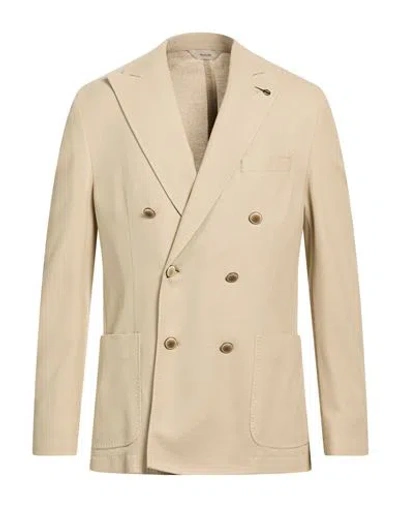 Paoloni Man Blazer Beige Size 40 Cotton In Neutral