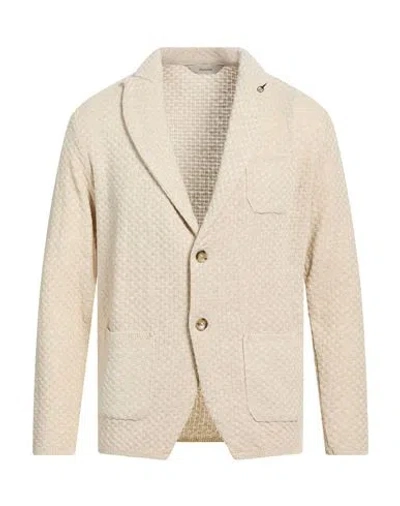 Paoloni Man Blazer Beige Size 42 Cotton, Acrylic In Neutral