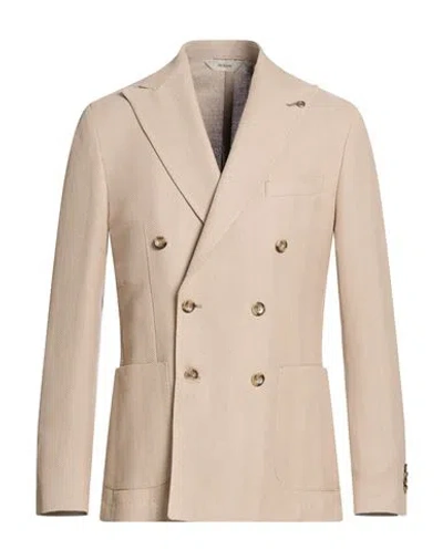 Paoloni Man Blazer Beige Size 42 Cotton, Viscose In Neutral