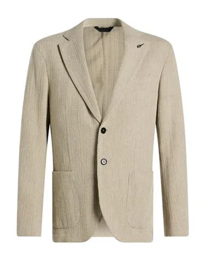 Paoloni Man Blazer Beige Size 42 Virgin Wool, Cashmere, Elastane