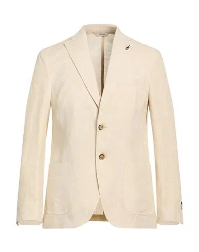 Paoloni Man Blazer Beige Size 44 Linen In Neutral