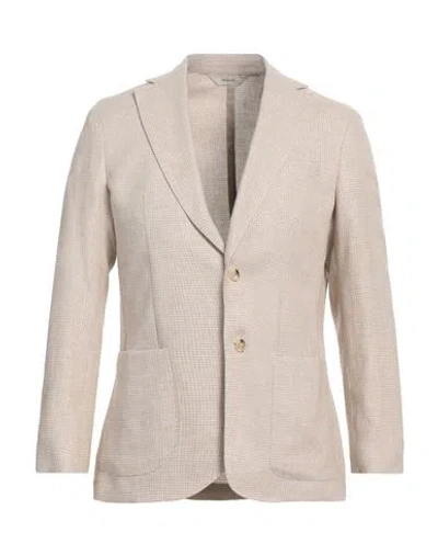 Paoloni Man Blazer Beige Size 44 Linen, Wool, Viscose, Polyester