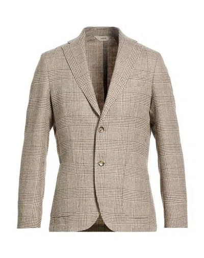 Paoloni Man Blazer Beige Size 44 Virgin Wool, Viscose, Polyamide, Cotton In Neutral