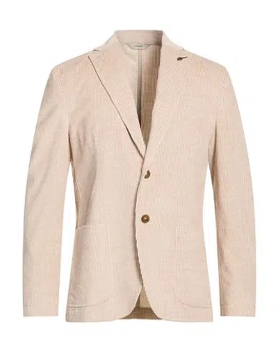 Paoloni Man Blazer Beige Size 46 Cotton In Pink