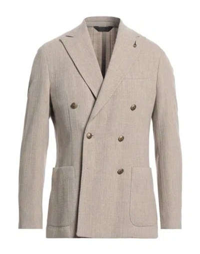 Paoloni Man Blazer Beige Size 46 Virgin Wool, Cashmere, Elastane