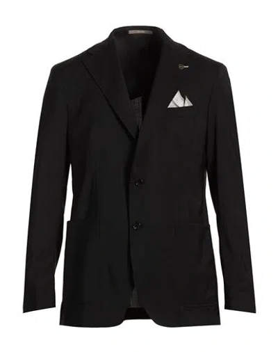 Paoloni Man Blazer Black Size 36 Virgin Wool