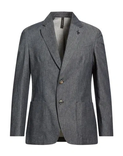 Paoloni Man Blazer Blue Size 44 Cotton