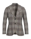 Paoloni Man Blazer Brown Size 38 Virgin Wool In Multi