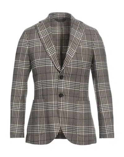 Paoloni Man Blazer Brown Size 38 Virgin Wool