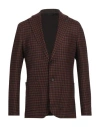 Paoloni Man Blazer Brown Size 40 Virgin Wool, Silk, Linen, Elastane In Brown
