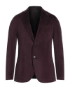 Paoloni Man Blazer Burgundy Size 44 Cotton, Elastane In Red
