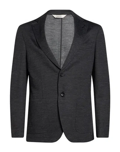 Paoloni Man Blazer Charcoal Size 36 Wool, Acrylic, Polyamide In Gray
