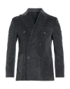 Paoloni Man Blazer Charcoal Size 46 Cotton In Black