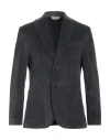 Paoloni Man Blazer Charcoal Size 46 Cotton In Black