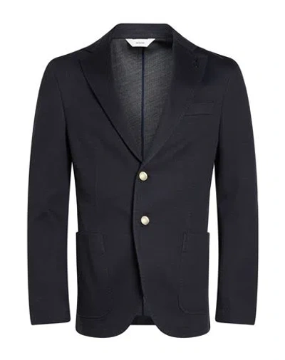 Paoloni Man Blazer Dark Brown Size 40 Cotton In Black