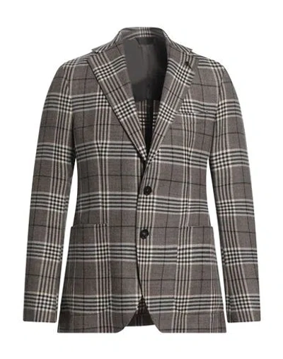 Paoloni Man Blazer Dark Brown Size 42 Virgin Wool