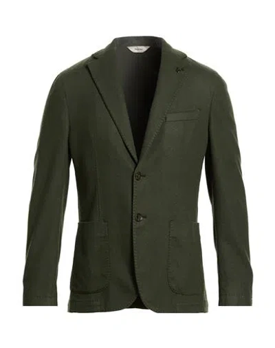 Paoloni Man Blazer Dark Green Size 38 Virgin Wool, Polyamide, Elastane