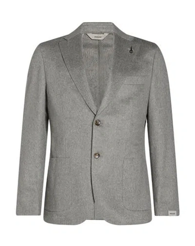 Paoloni Man Blazer Grey Size 36 Cashmere In Gray